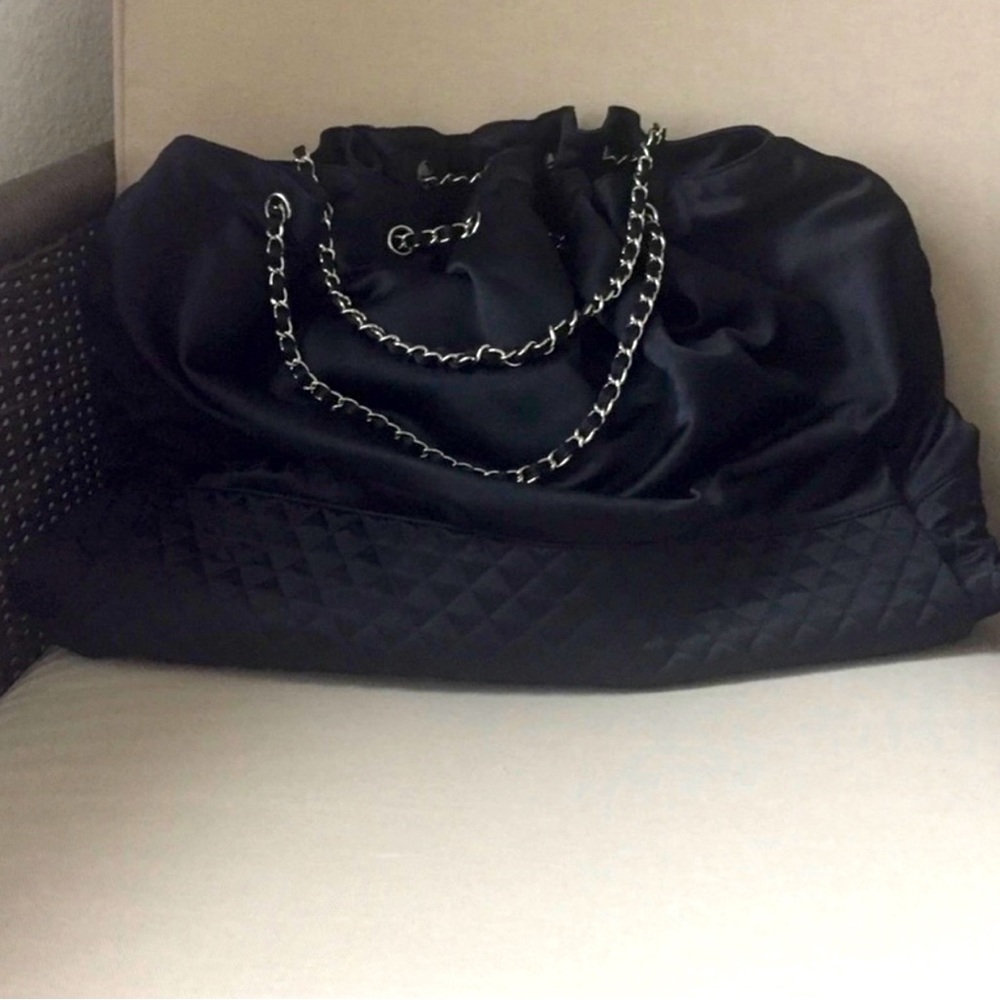 Authentic Chanel chain melrose cabas tote